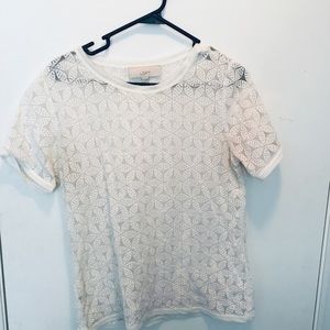 LOFT White lace shirt